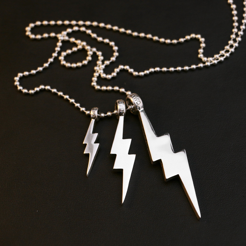 一休闪电吊坠潮流情侣老银匠