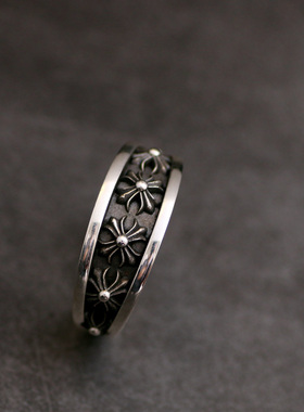 一休老银匠925纯银潮流朋克戒指