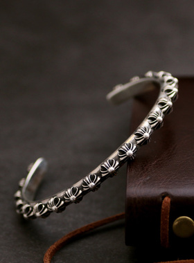 一休老银匠制作s925银十字花朋克