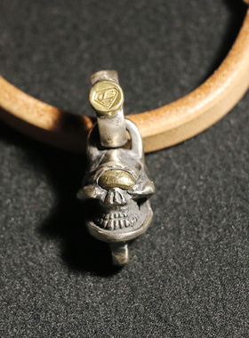 升级一休高山隆纯银独眼镶铜吊坠