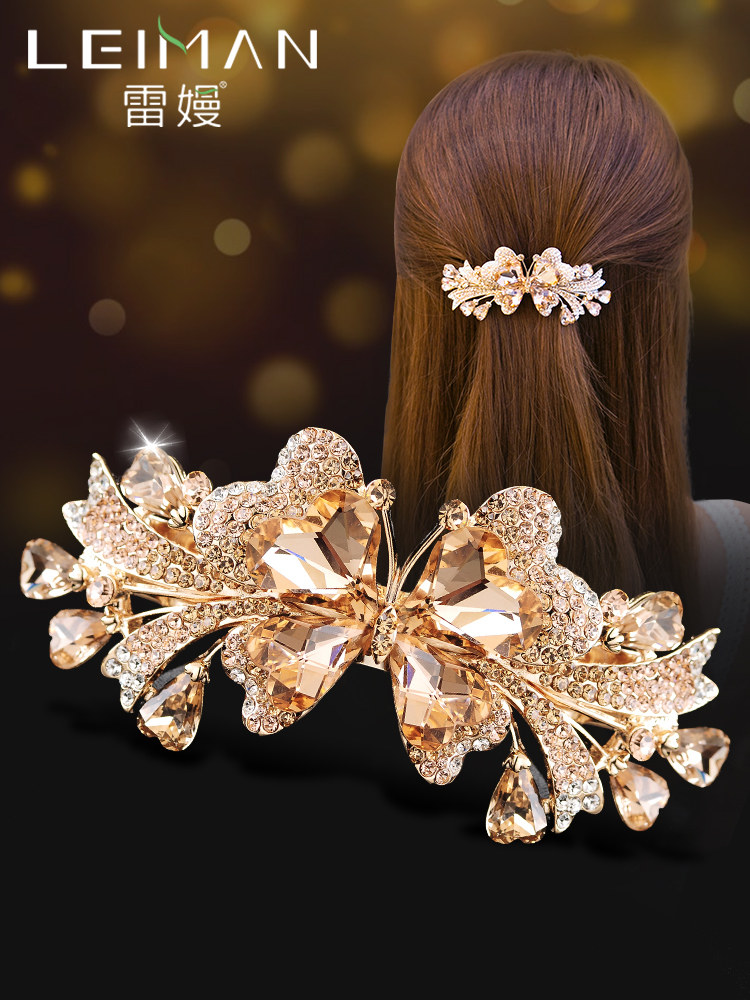 Rhinestone hair clip mom hair clip head flower hair clip Children's headdress elegant temperament bow clip back of the head