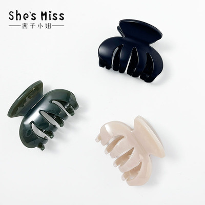 韩国ins南瓜中号盘发饰 复古镂空设计感高马尾半扎后脑勺鲨鱼夹子