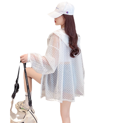 网纱连帽薄款防晒衣外套女夏季