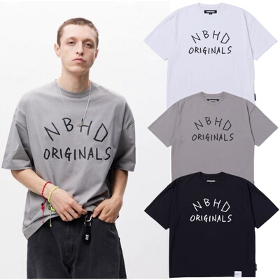 日系潮牌NBHD 25SS ORIGINALS字母印花休闲百搭宽松短袖T恤男女夏