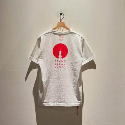BEAMS JAPAN 25SS KYOTO PRINT 京都限定日产宽松红绳男女短袖T恤