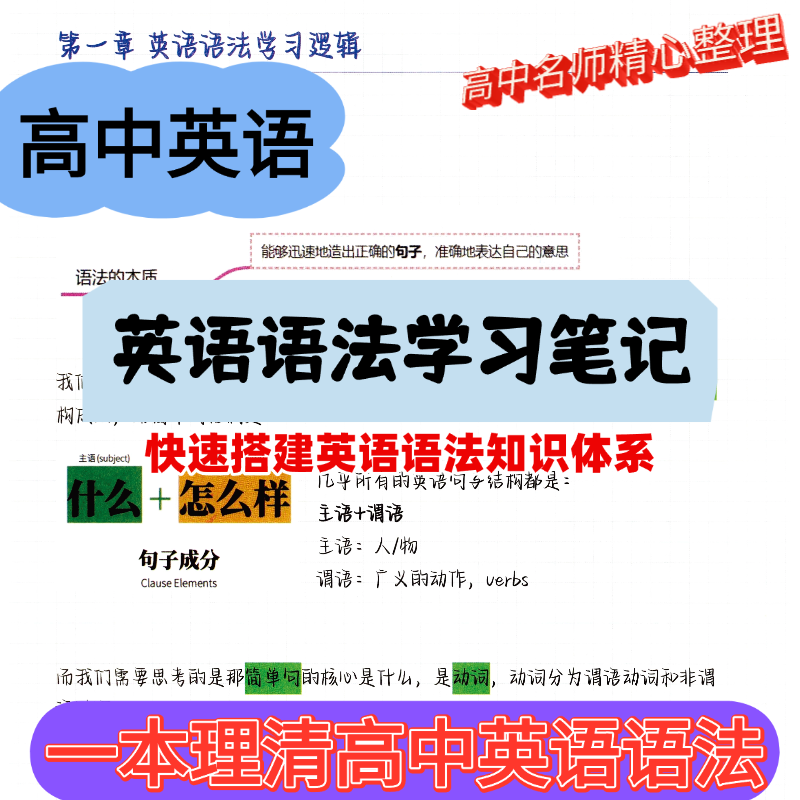 80g纸彩印高颜值英语兔语法笔记