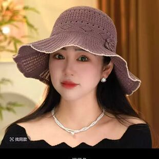 新款帽子女遮阳防晒帽子遮脸防紫外线夏季太阳帽沙滩帽渔夫帽