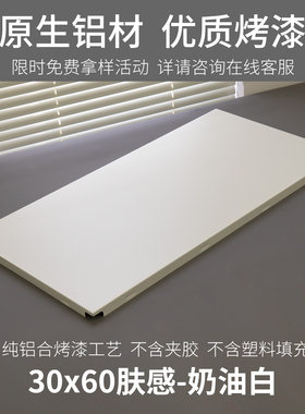 奶油白厨卫集成吊顶奶油风哑光肤感柔光暖白300*600铝扣板