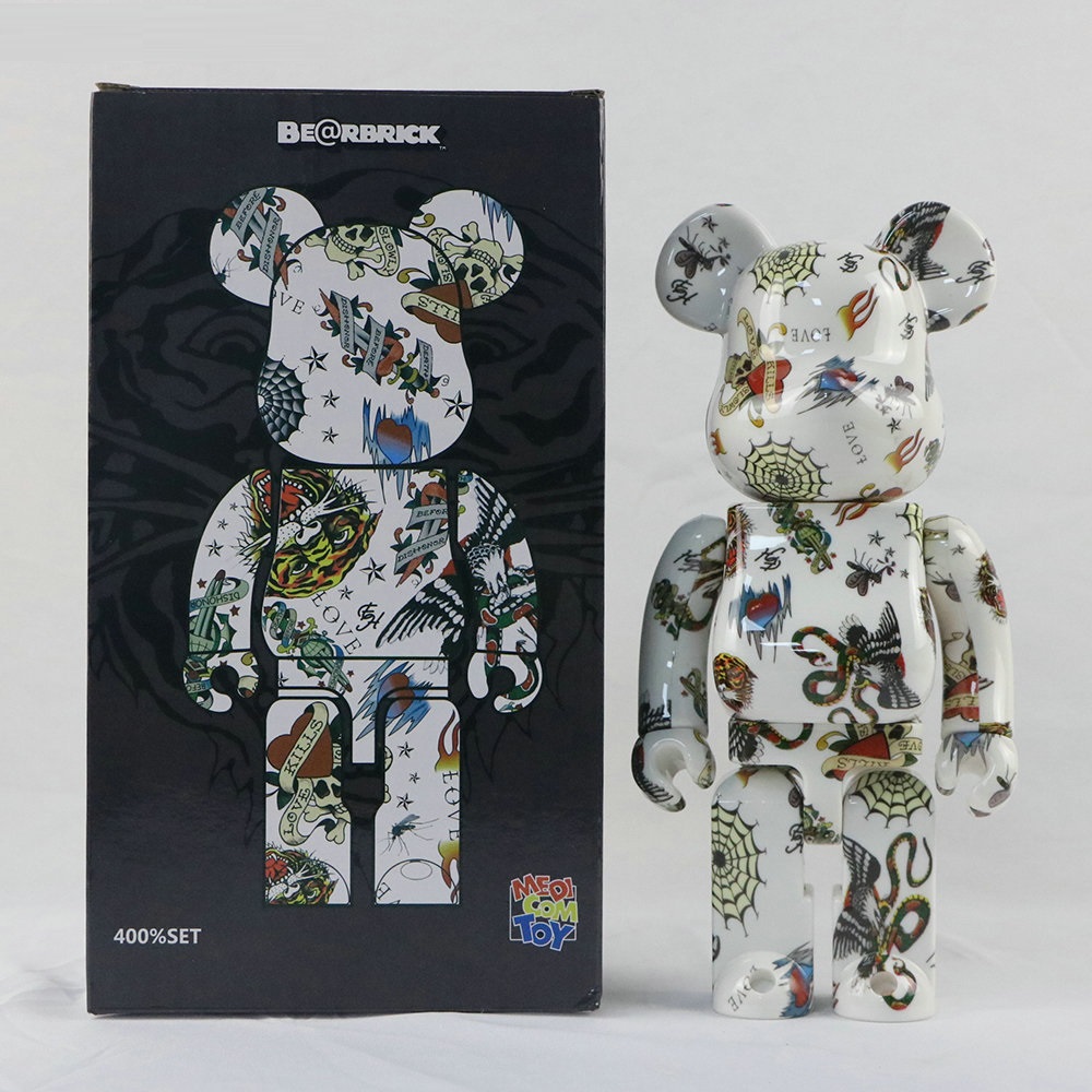 Bearbrick 暴力熊可动积木熊潮玩客厅装饰摆件EdHardy虎头熊400% 模玩/动漫/周边/娃圈三坑/桌游 潮玩盲盒 原图主图