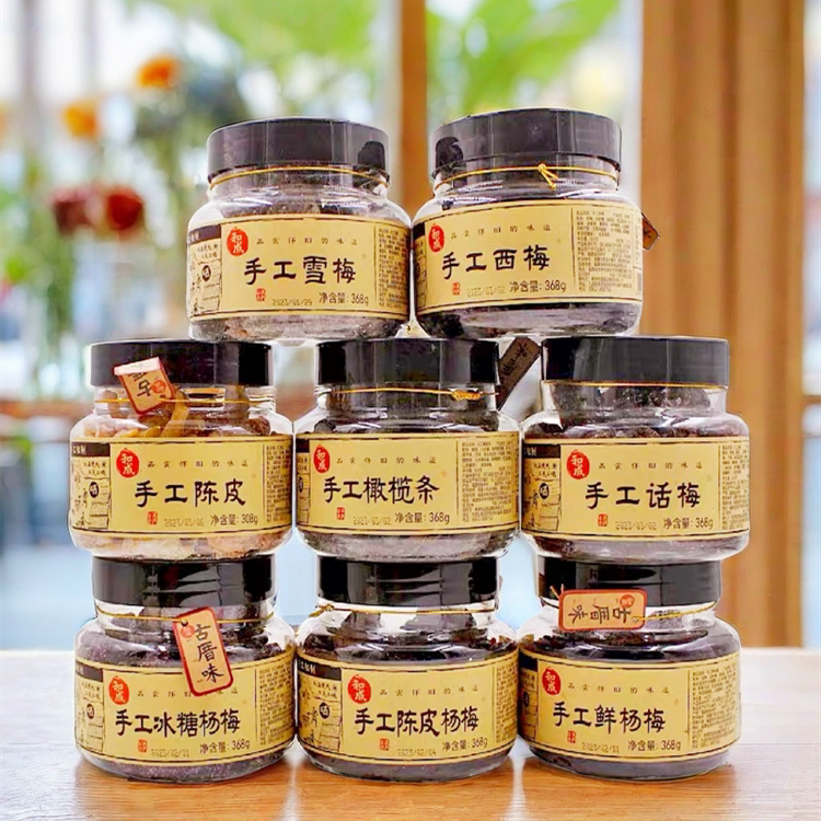 和成手工陈皮杨梅罐装话梅蜜饯果脯组合冰糖杨梅干泡水休闲零食