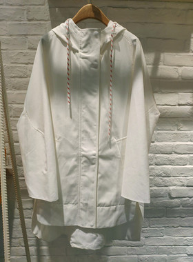 米蔻百家好春秋季新款韩版女式宽松中长款连帽风衣外套HTJP121A