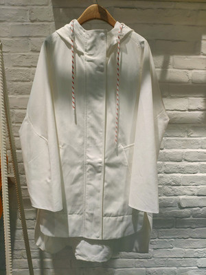 秋季宽松中长款连帽风衣外套