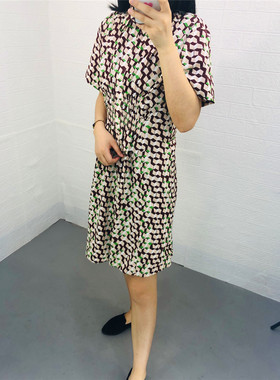 米蔻百家好夏季新款中长款衬衫衣领韩版女式连衣裙HUOP425P