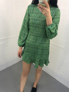 女式 米蔻百家好春夏秋季 显瘦印花中长款 韩版 连衣裙HTOP527A 新款