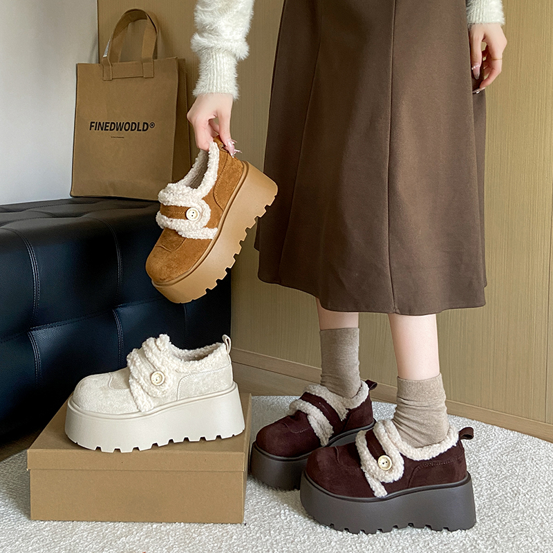 永希女鞋法式乐福雪地靴