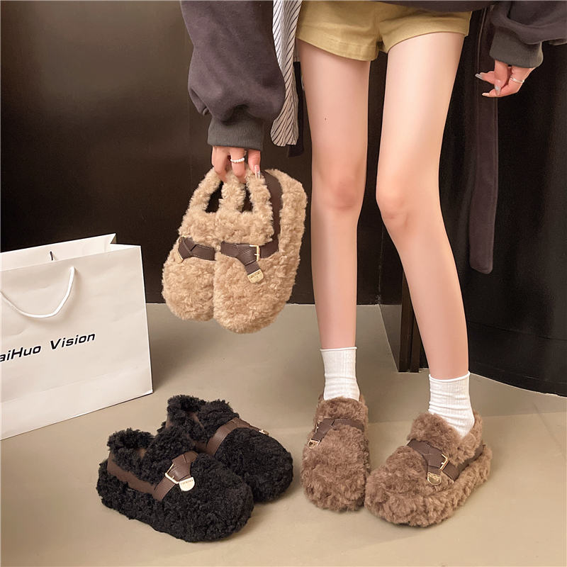 永希女鞋增高懒人豆豆鞋