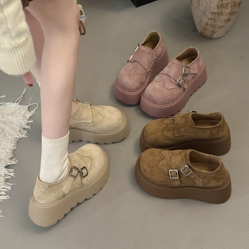 洋气厚底勃肯鞋女2026年春季新款一脚蹬乐福鞋小个子增高百搭单鞋,女鞋,深口单鞋,淘宝优惠券,粉丝福利购,淘宝优惠卷