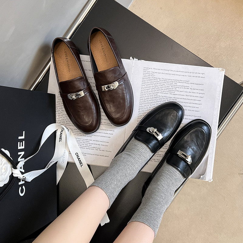 气质平底乐福鞋女2026春季新款爆款时尚百搭单鞋一脚蹬黑色小皮鞋,女鞋,深口单鞋,淘宝优惠券,粉丝福利购,淘宝优惠卷