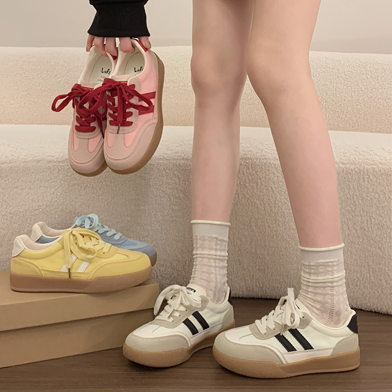 休闲风厚底德训鞋女2026年春季新款百搭时尚板鞋气质运动鞋小白鞋,女鞋,时尚休闲鞋,淘宝优惠券,粉丝福利购,淘宝优惠卷