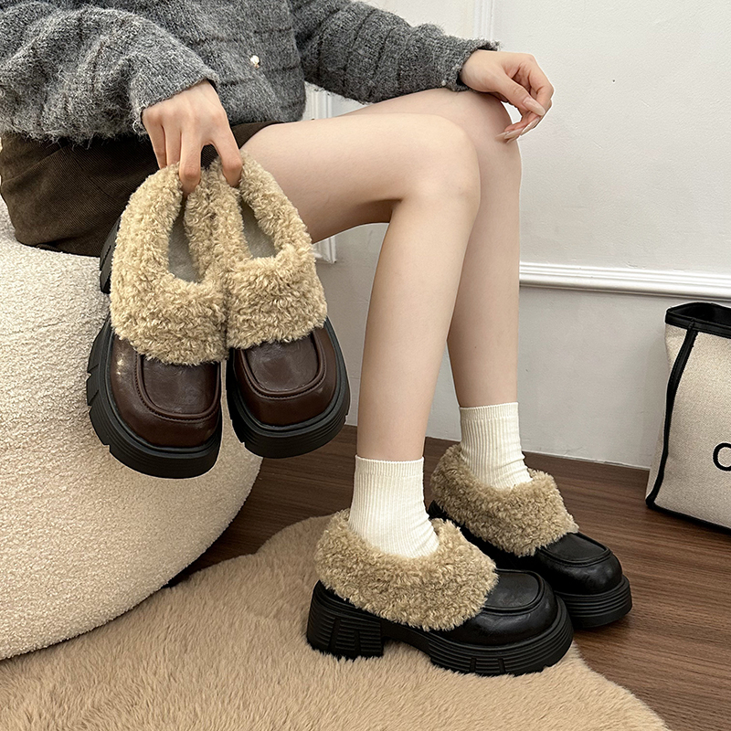 永希女鞋保暖气质小皮鞋