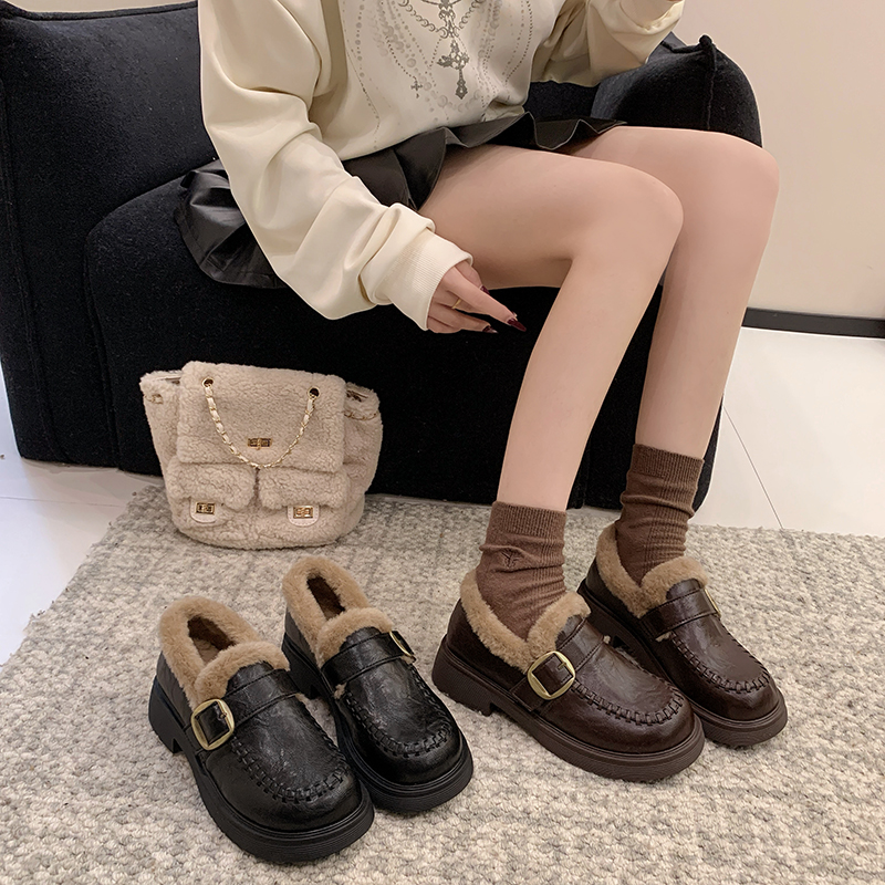 永希女鞋气质毛毛棉鞋