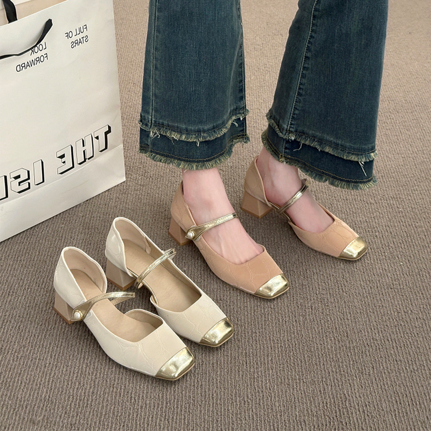 法式玛丽珍女鞋2026新款春季配裙子粗跟高跟鞋绝美单鞋巨好看凉鞋,女鞋,浅口单鞋,淘宝优惠券,粉丝福利购,淘宝优惠卷