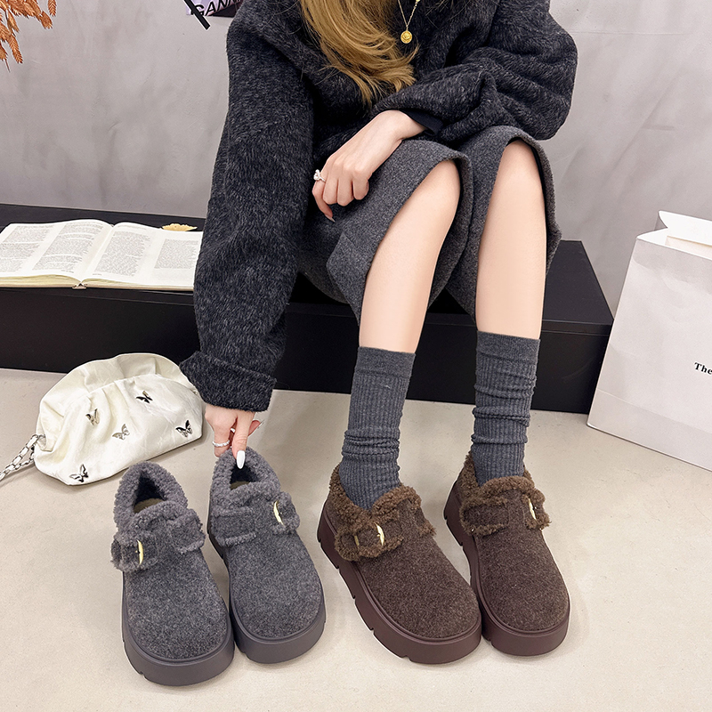 永希女鞋一脚蹬时尚棉鞋