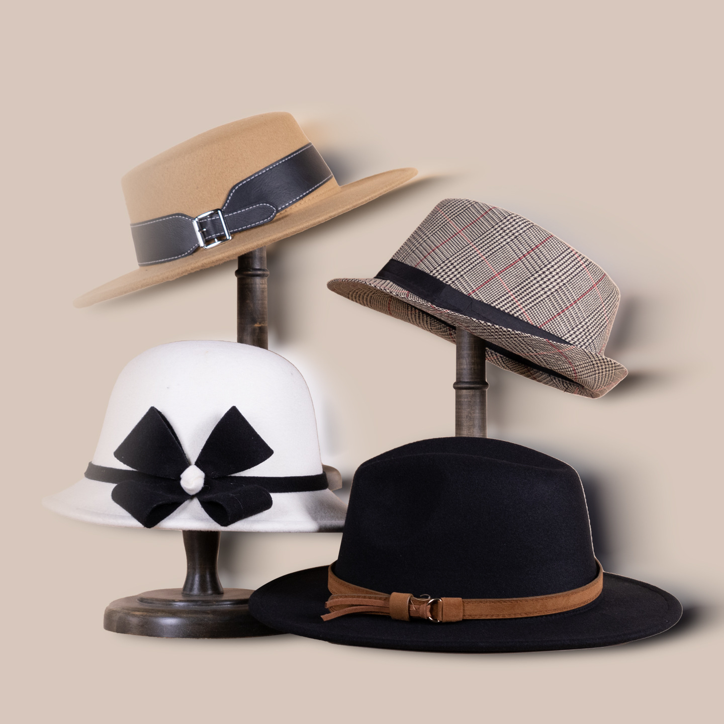 【复古绅士帽子合集】样板间男女帽小香风优雅爵士礼帽衣帽间摆件