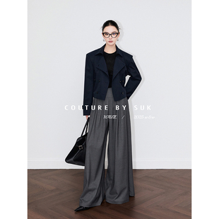 翻领风衣外套女气质百搭上衣 双排扣收腰显瘦短款 SUK 伦敦旧梦