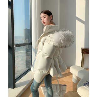 SUK 丹麦雪境！90白鹅绒短款收腰羽绒服女款冬季2025新款设计感