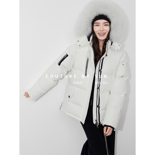 90白鹅绒大毛领连帽羽绒服加厚防风保暖女 2025新款 SUK 心动符号