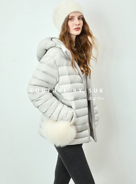 SUK 雪谷灵踪！连帽绗缝设计感显瘦百搭90白鹅绒冬季新款羽绒服女