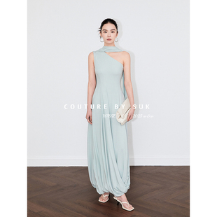 飘带连衣裙女夏季 古典浪漫气质不对称设计感长款 希腊诗篇 SUK