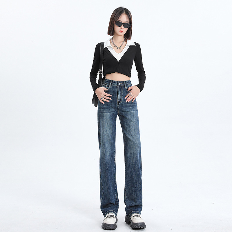 以纯官方官网旗舰店四面弹牛仔裤女春季高腰显瘦柔软面料弹力裤子