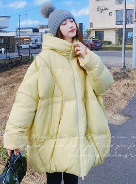 奶黄色帽绒服女20羽25冬季C021-307新款时龄尚甜美减韩连系百搭白