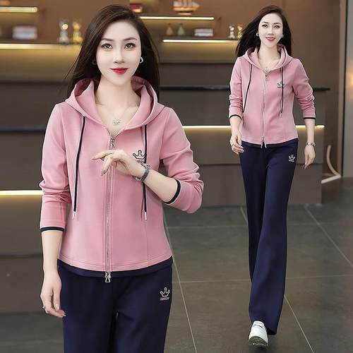 O成年女训式P96849834LO领长袖运动套装休闲跑步练服服健身速干三