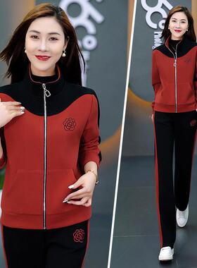 运动装套款装女203新冬季加绒加厚保暖2妈妈洋气时尚宽松外742730