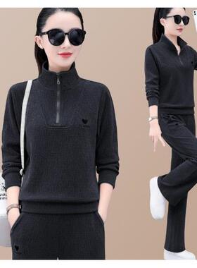 秋季新款女士休动闲运动7796套装两长袖运服洋气跑步春件套女装秋