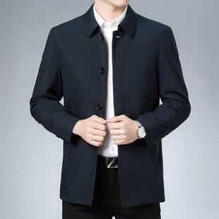 男士夹克商务休闲领翻中年干部式茄外套春秋百搭男男1918-PP