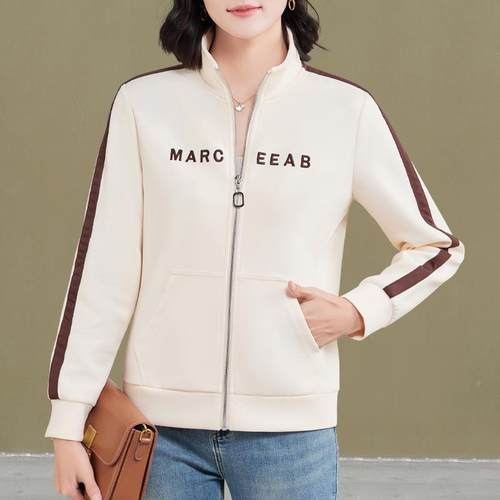 外松套女春秋VBK2款025新时薄尚立领短款夹克洋气减龄宽休闲运动