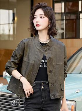 短款夹克皮衣外套20294新款秋女XG9923韩版立领装时尚洋气机车G上