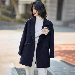 10时尚 洋E气高大级感气质ME725 毛呢外 新款 双面羊毛衣女225秋冬季