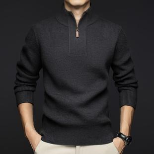 秋冬半高24106 2领纯色中青年羊毛羊现黑货色加合体型厚休闲男绒
