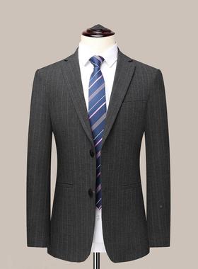 春秋季休闲西装男外西套上衣单件毛中呢年男士服套装爸爸羊2336中