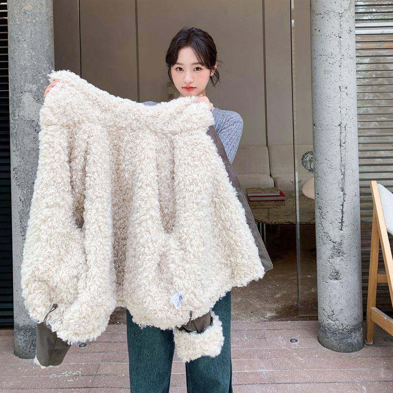 羊羔毛大领加款厚短派c062-268克服女2025冬新个款韩系休闲小子棉