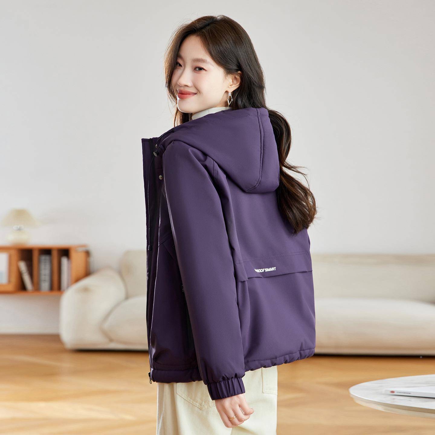 025秋冬季新款设计Z感宽松套工装连帽2加MZ1135-1绒加厚保暖时尚