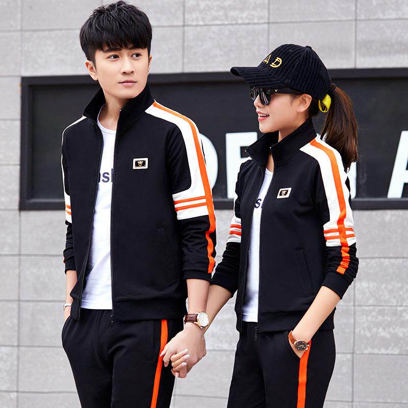 情侣运动套装202时尚春秋校服修身三件套女大码5套 56345483男休