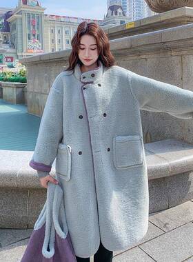 两面穿紫色仿皮毛一款外套配包包2厚0体25冬季c292-258款羊羔毛中