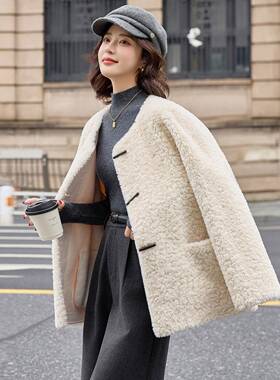 套皮一体外套女装秋毛冬20265新款宽松厚外时尚气质减龄上衣ZHZH2