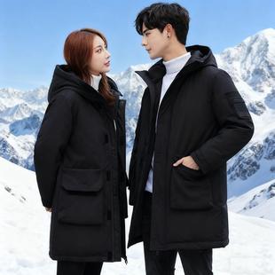 撤柜大冬季 加厚男女款 休同闲工装 059情保侣暖 羽绒服中长款 正品